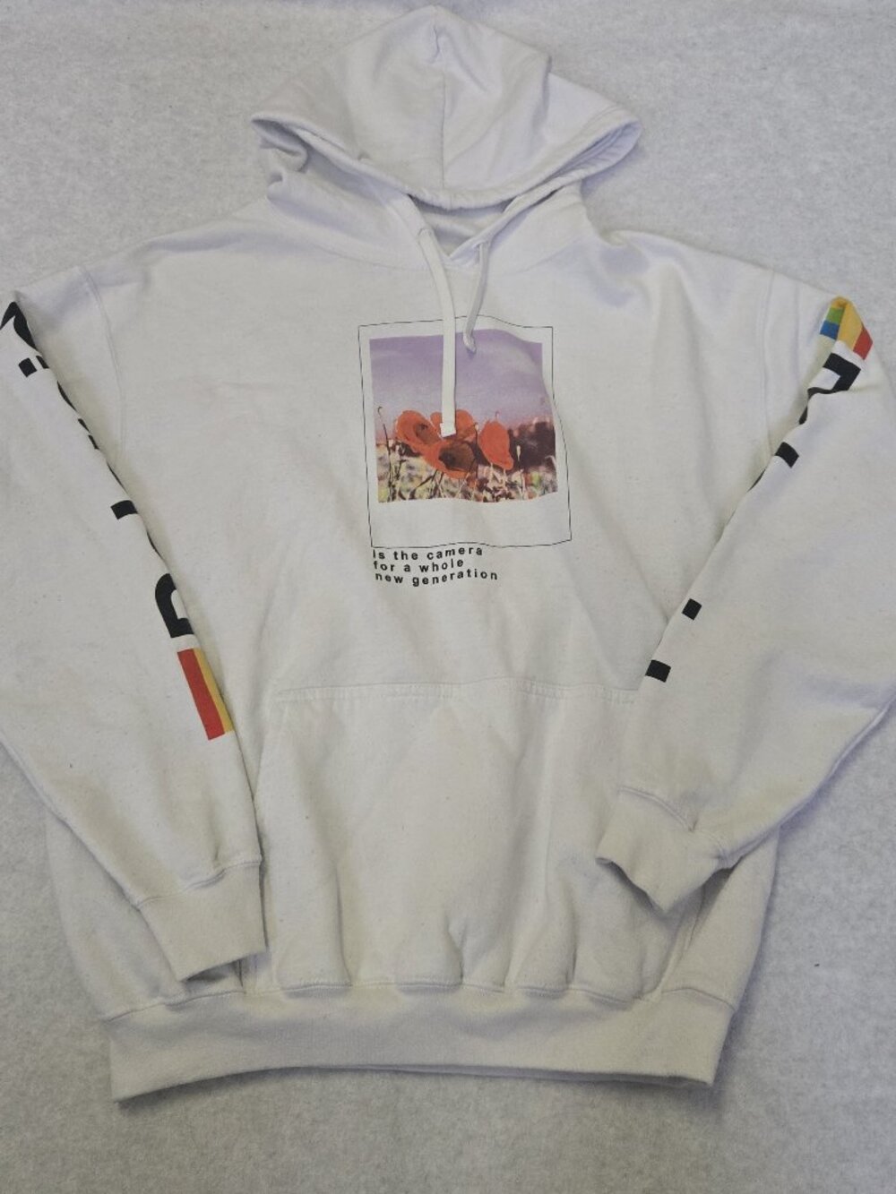 Polaroid Hoodie Sweatshirt White M/L "Is the Camera for a New Generation"